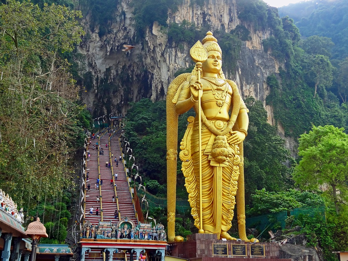 The Batu Caves is one of the most popular Hindu shrines outside India